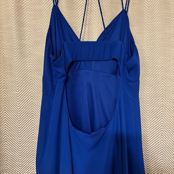 Express Blue Babydoll Skater Spaghetti Strap Chiffon Summer Dress, SZ 12 - Picture 7 of 13